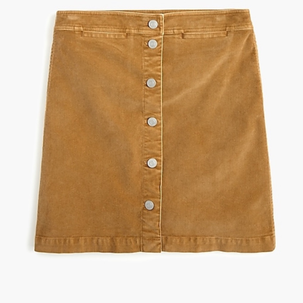 Jcrew button-front mini skirt in corduroy